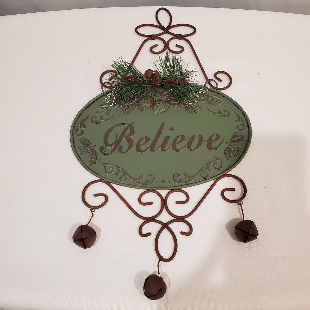 Holiday "Believe" Metal Wall/Door Decor